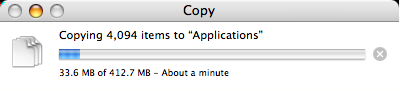 MAMP Application Install Copy Progress