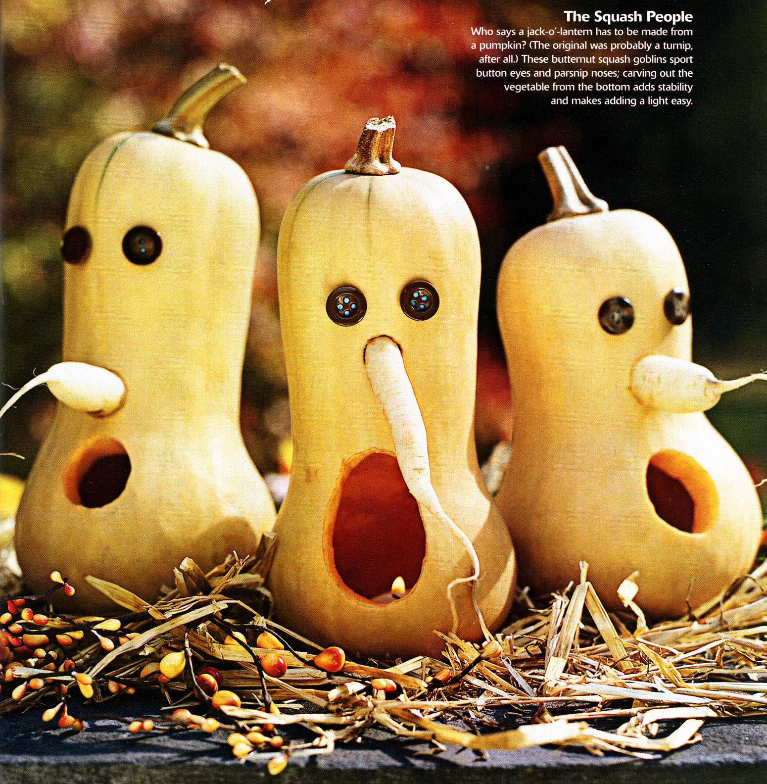 Bonkers About Buttons Button Eyed 'JackoLantern' Squash People