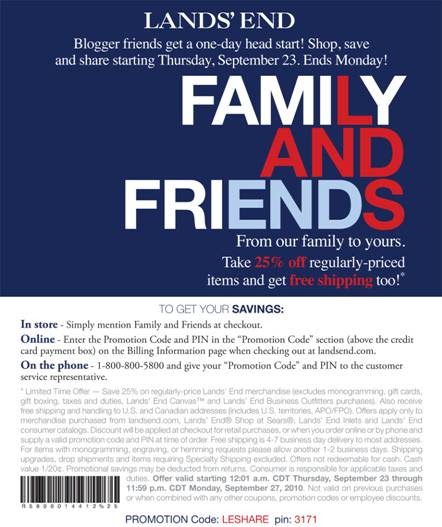 Land's end coupon code