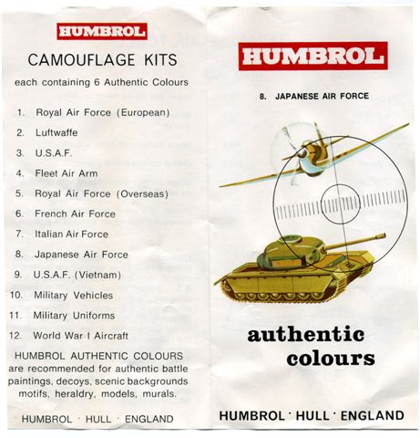 Humbrol Authentic Colour Chart