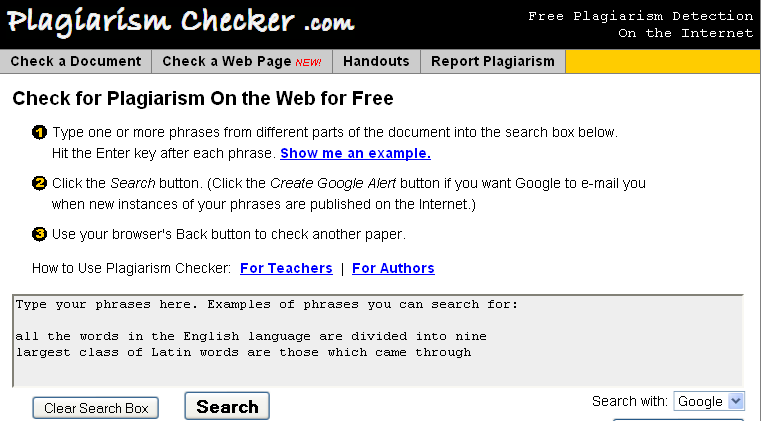 Sites that check for plagiarism for free