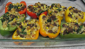 Sausage and millet stuffed peppers, inspired by the Washington Post