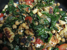 Homemade gnocchi with chard, chickpeas, and tomatoes, adapted from Culinary in the Desert/Country