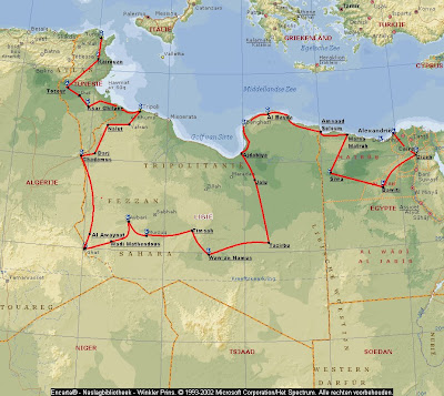map of libyan desert. Tunisia-Libya-Egypt Desert