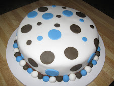 Baby Boy Shower Cake (polka dot themed)