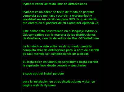 Editor de texto PyRoom PyRoom
