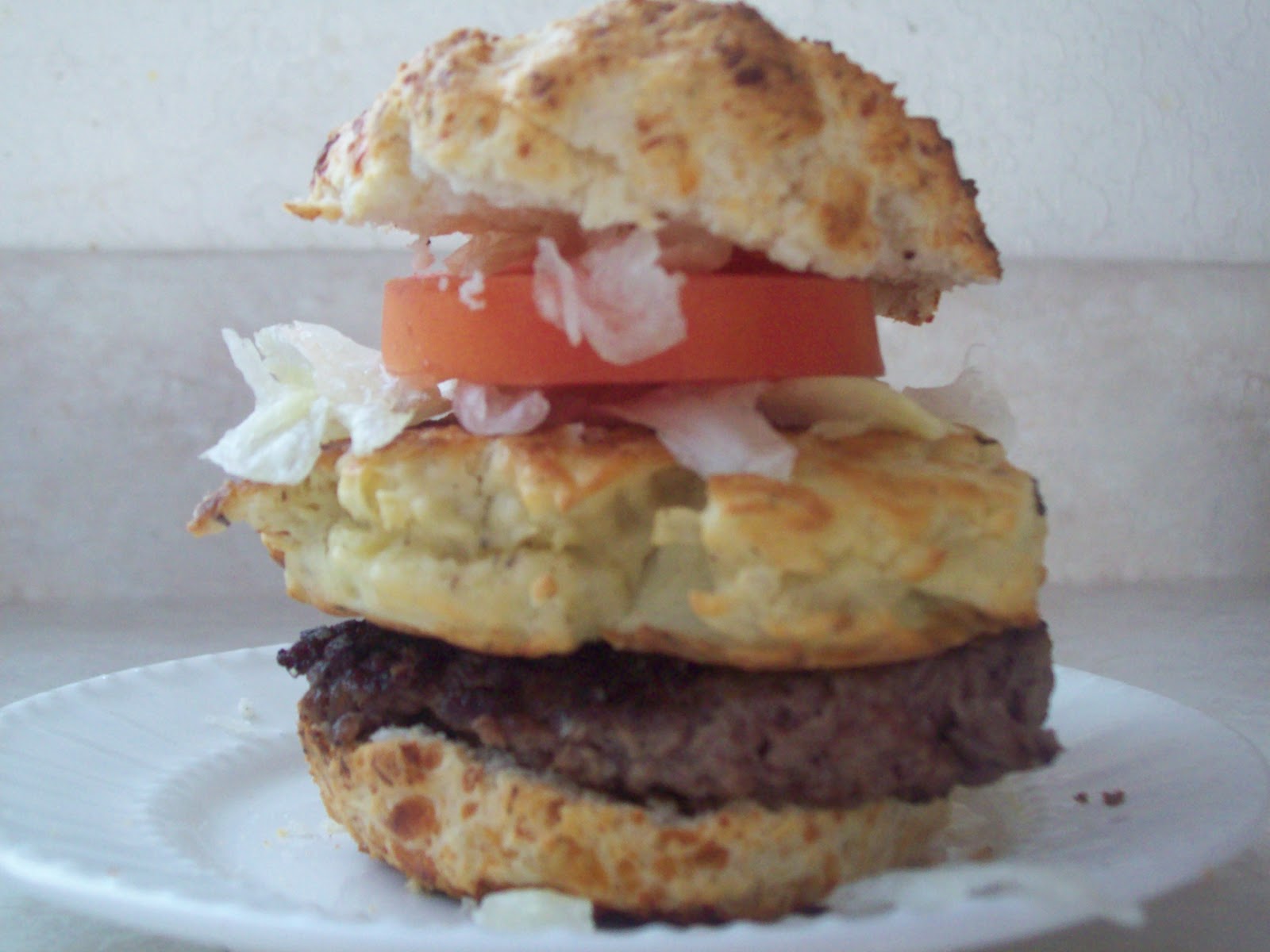 Nicole's Cooking Spot Potato Pancake Hamburger on a Biscuit Bun