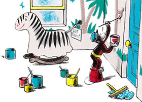 Curious George Paints