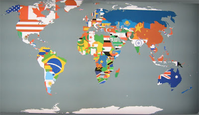 World+flags+map