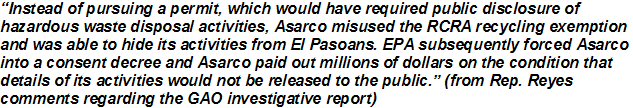 McMurray research of Asarco El Paso TX smelter: political, water, land, air impacts