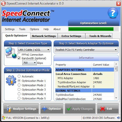 speedconnect 8 menu