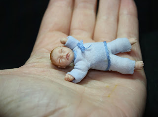 Miniature baby, 1/12 scale, art doll, ooak