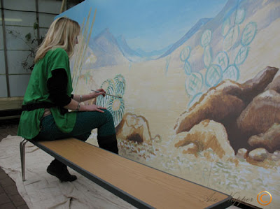 Durham artist Ingrid Sylvestre North East artist Durham Mural painter Ingrid Sylvestre Cactus Mural University of Durham Botanic Garden Durham artist Ingrid Sylvestre North East artist Durham Mural painter Ingrid Sylvestre Cactus Mural University of Durham Botanic Garden