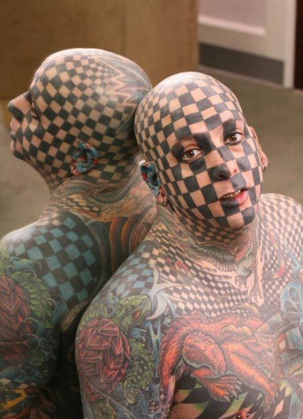 Tribal half face tattoo. tribal facial tattooing), Japanese, Chinese, Hindu,