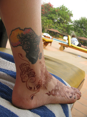 Africa Ankle Tattoo with Dubai Henna
