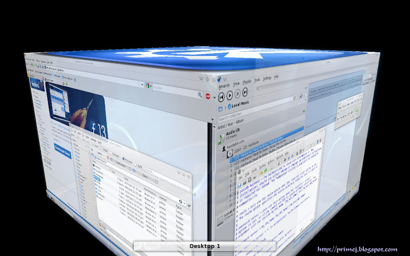 Fedora 13 KDE Desktop 3D effects Fedora 13 KDE Desktop 3D effects