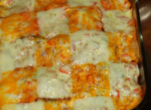 Checkered Mexican Cheese, Rice and Chicken Casserole