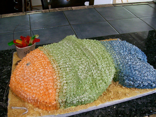 Fishing party cake