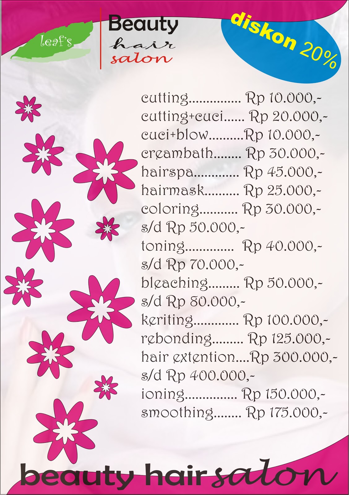 leaf�s Beauty hair salon brosur