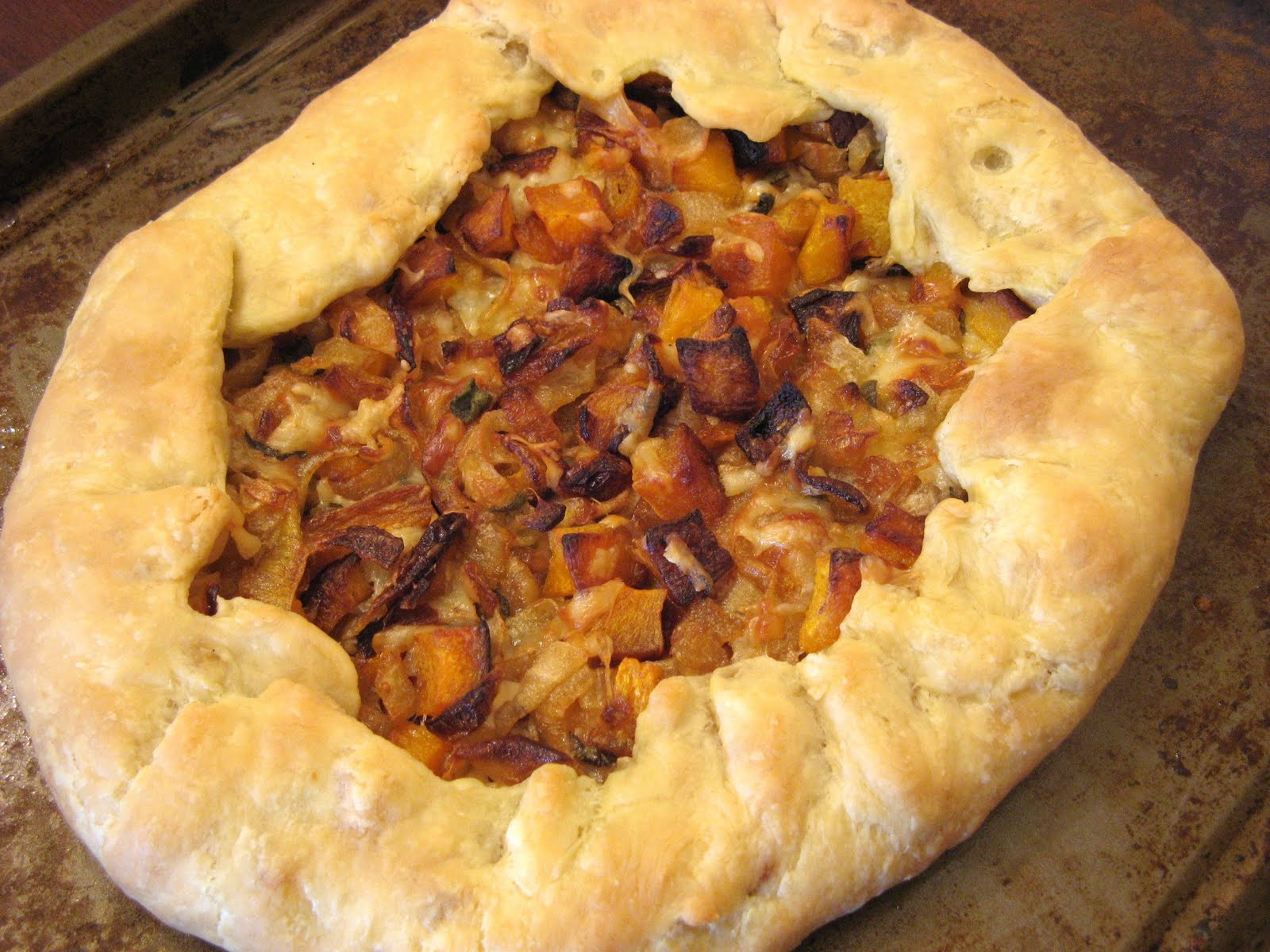 The WellFed Newlyweds Butternut Squash and Caramelized Onion Galette