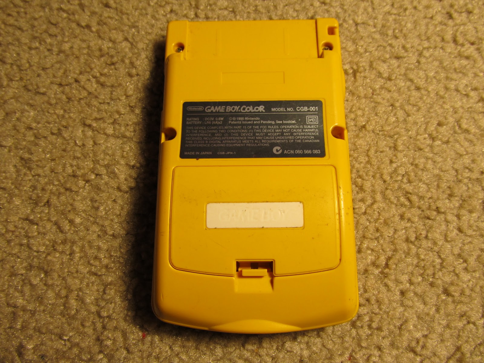 Gameboy Pocket Battery Cover Black