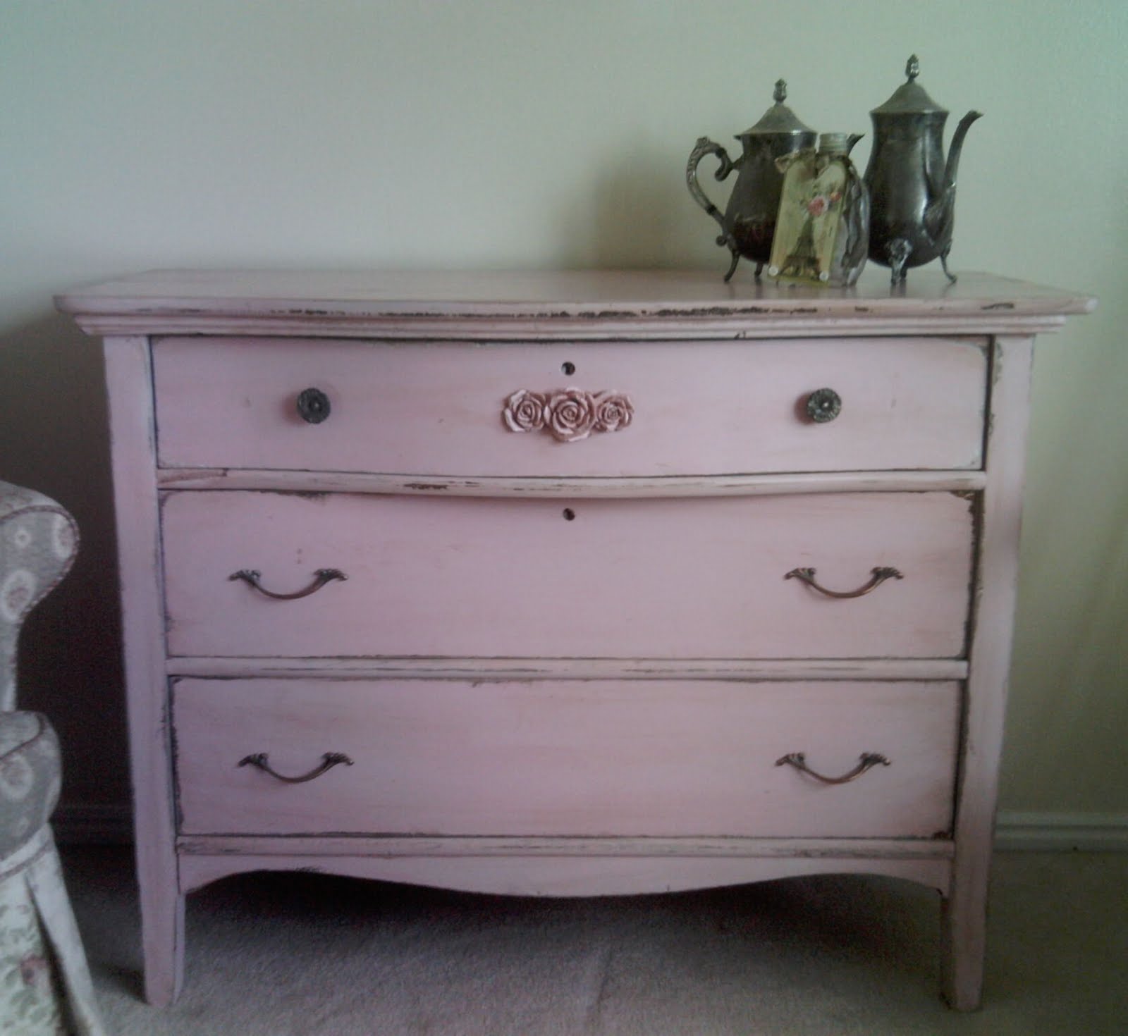 Three O Clock On Tuesday Sold Adorable Antique Pink Dresser