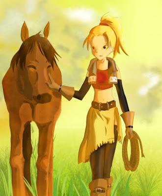rown eyes - rown hair - face anime girl with brown hair in ponytail. rown eyes - rown hair - face