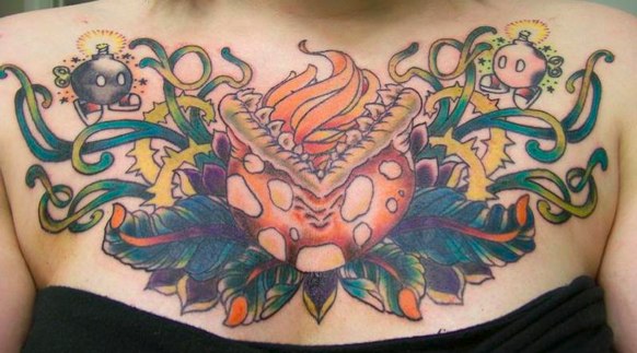 Cool Chest Tattoo For Girls