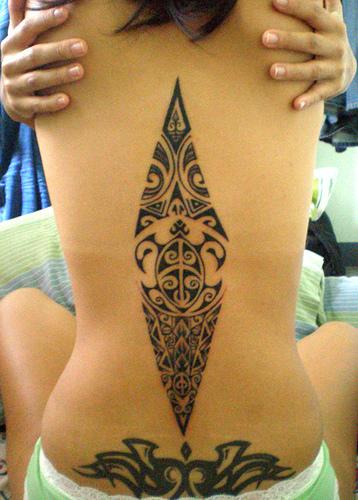 Tribal Turtle Tattoo and Lower Back Tattoo Design