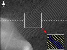 Movement of ripples on dark sand dunes in the Nili Patera region of Mars Movement of ripples on dark sand dunes in the Nili Patera region of Mars