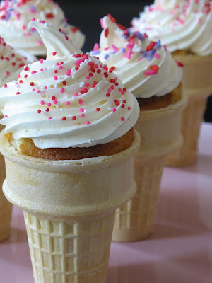 Vanilla Cream Cheese Cupcake Cones
