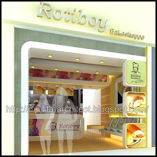 Desain Interior Stand Rotiboy Matos, Malang