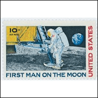 #C76 - 1969 10c Moon Landing Postage Stamps Plate Block (4)