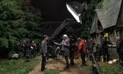 Radcliffe and Lynch on the set of Harry Potter and the Half-Blood Prince
