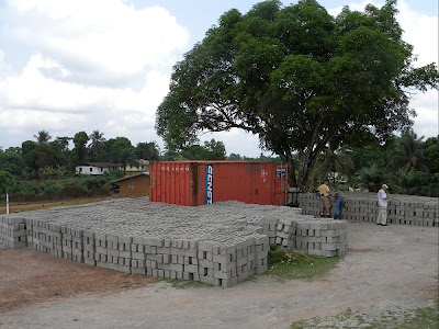 Concrete blocks for new school campus