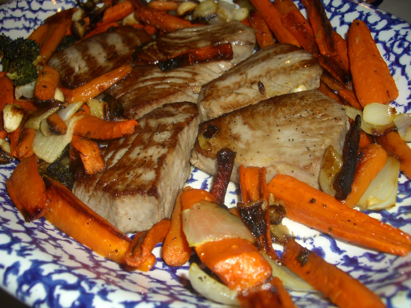 The SexyChef Liz Grilled Tuna with Roasted Vegetables