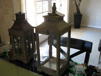 Kristine found these rustic lanterns at Home Goods for under 30 each