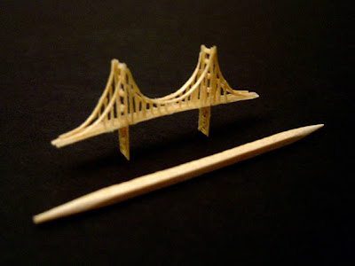 Bridge Replica Carved From One Toothpick. Bridge Replica Carved From One Toothpick.