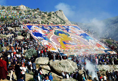 Thangka painting Thangka painting bearing the image of Sakyamuni