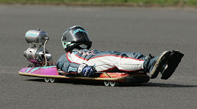 Joel King on his jet-powered skateboard Joel King on his jet-powered skateboard