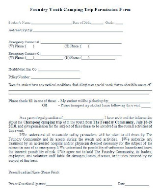 camp permission slip template trip permission slips