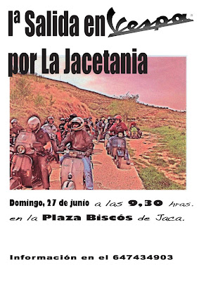 1 Salida en Vespa por La Jacetania Cartel+Vespa