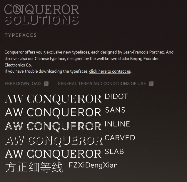 Aw Conqueror Carved Font