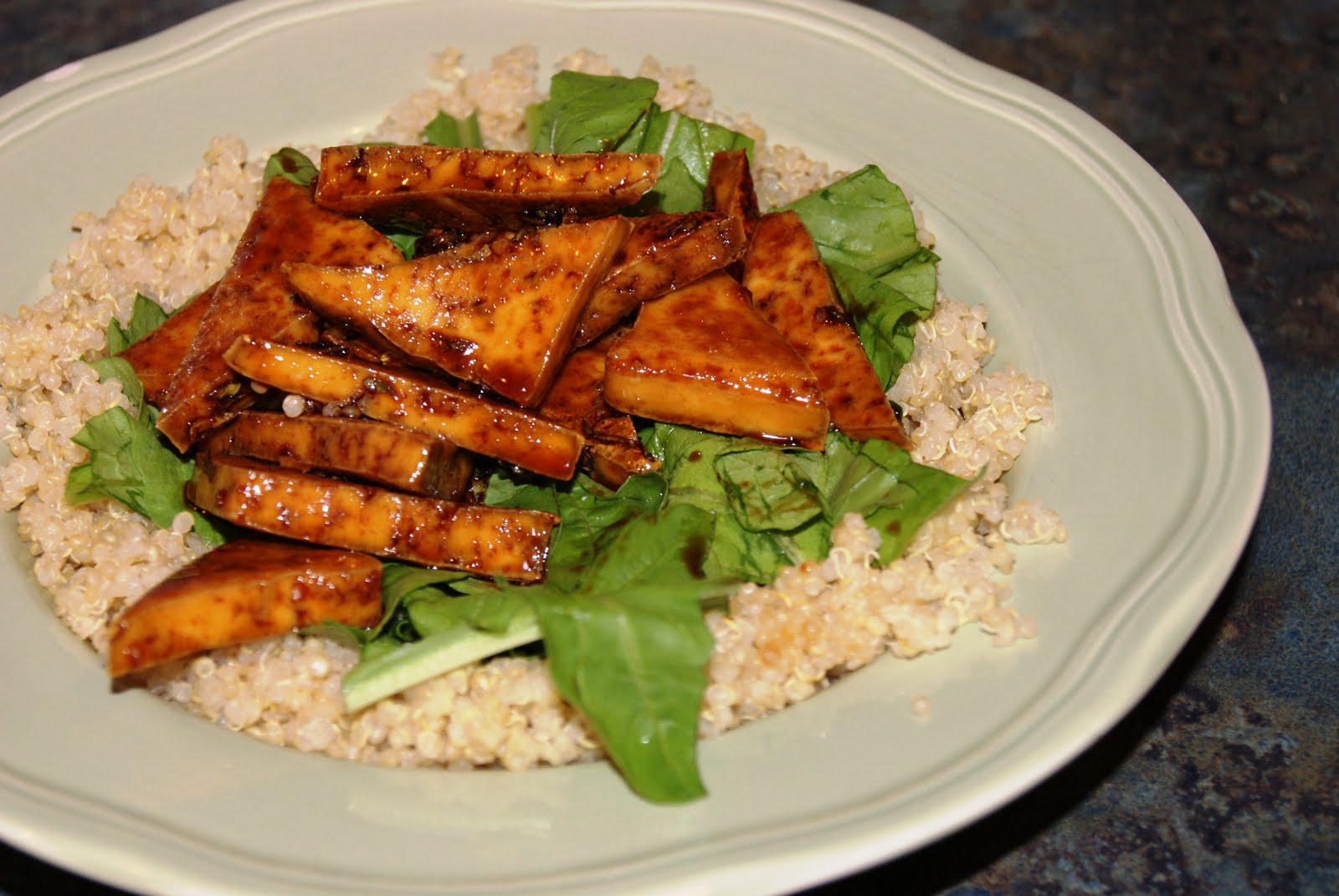 The Bionic Baker Sweet ChiliLime Tofu with Arugula and Quinoa