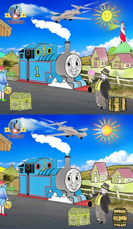 Free spot the difference games for children Thomas and the tank engine title=