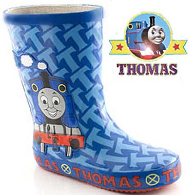 Strong durable trendy boots with tough rubber soled bottoms Thomas the train footwear for children