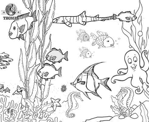 Fish   on Aquarium Under The Sea Marine Tropical Fish Coloring Pages For Kids