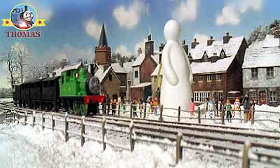 Thomas and friends Oliver the tank engine beautiful glistening snowdrifts seasonal holiday traveling
