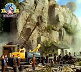 high on mountains a mysterious bolder resting on the peeks for a long time but workmen arrived
