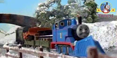 Percy the train and tank Thomas Terence and the snow plough train winter adventure mountain rescue